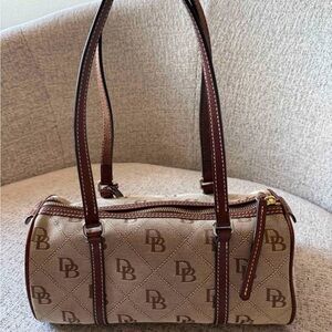 Dooney & Bourke Tan and Brown Signature Shoulder Bag